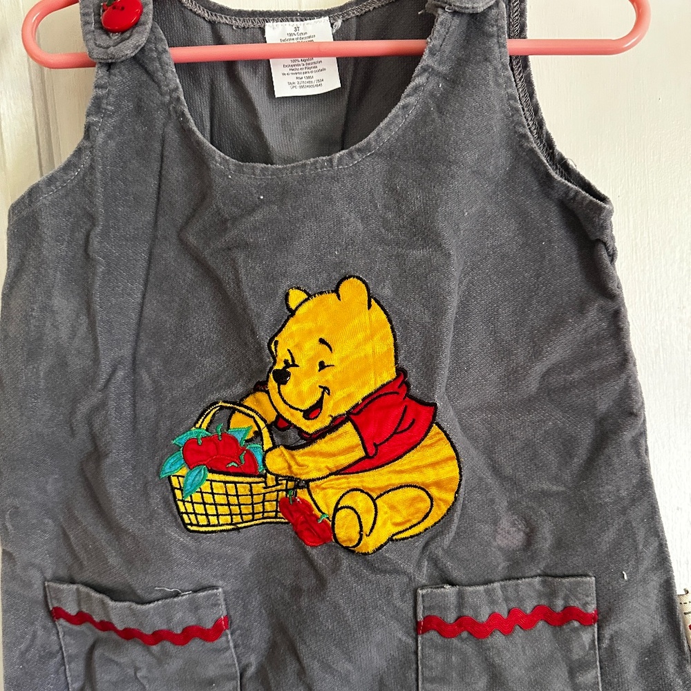 Vintage Y2K Winnie the Pooh Corduroy Dress 3t